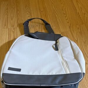 Elegant Women's Backpack in White and Gray
